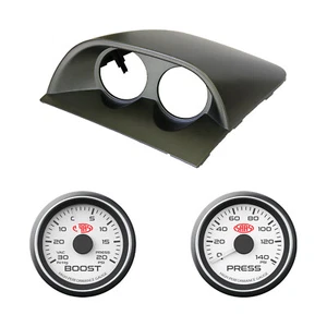 SAAS Dual Gauge Pod w/ White Turbo Boost & Oil Pressure Holden VY VZ Commodore - Picture 1 of 11