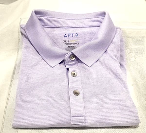 Apt. 9 Men’s XL Performance Polo Shirt Light Purple Short Sleeve 3-Button Close - Picture 1 of 4