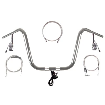 Kit de suspensión de mono precableado 1 1/4" cromo 14" Harley Softail Fatboy 2011-2015 Foto 1 de 2