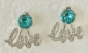 ❤️PENDIENTES DE BÚHO ORIGAMI ~ CLÁSICO TACHÓN CZ AZUL 🙂 CON CRISTAL AMOR NUEVO auténtico❤️ - Imagen 1 de 2