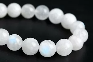 10 mm Echte Natürliche Regenbogen Mondstein Perlen Klasse A Rund Lose Perlen 8 Zoll - Bild 1 von 3