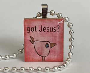 Collar Colgante de Azulejos Got Jesus Scrabble Hecho a Mano Dije Religioso Idea de Regalo - Imagen 1 de 3