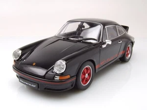 Porsche 911 Carrera Rs 1973 Negro Coche a Escala Rojo 1:18 Welly - Imagen 1 de 8
