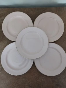 Set Of Five, Antique c.1910, W & R, Carlton Ware Salmon Pink, 19cm Side Plates - Picture 1 of 6