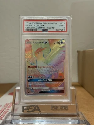 2018 POKEMON SUN & MOON CELESTIAL STORM SECRET #171 FULL ART/ARTICUNO GX PSA 9 - Image 1 of 2