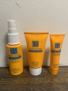 Estee Lauder Advanced Suncare Travel Set Of 3 Sunblock SPF 15 Rehydrator  - Picture 1 of 7