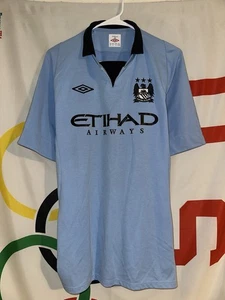 Umbro Manchester City FC Soccer Jersey Size 44 Large Blue Etihad Kit - Picture 1 of 8