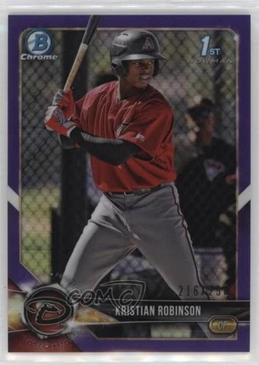 2018 Bowman Chrome Prospects Purple Refractor /250 Kristian Robinson #BCP186 - Image 1 of 2