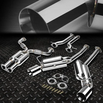 FOR 09-20 370Z Z34 VQ37 4.5" ROLLED TIP MUFFLER RACING HI-POWER CATBACK EXHAUST - Image 1 of 4