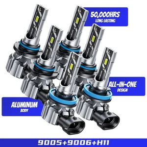 2PCS H11 H8 H9 9005 9006 LED Headlight Bulbs Canbus High/Low Beam 6500K 30000LM - Picture 1 of 18