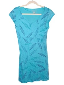 Merrell Dress M Midi Blue Short Sleeve Breathable Lined Stretch Pullover - Picture 1 of 5