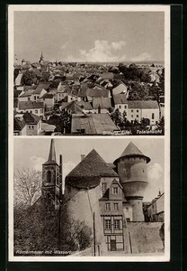 Bitburg i. Eifel, Ansichtskarte, Totalansicht, Römermauer m. Wasserturm - Picture 1 of 2