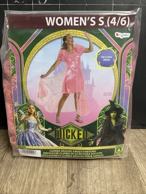 Glinda Wicked Pink Dress Deluxe Adult Costume Small 4/6  Witch Oz Disguise A3 - Image 1 of 4