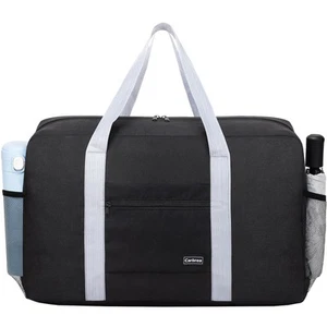 Carry On Duffel Bag 22x14x9 Airline Approved 36L Foldable Travel Bag Black - Picture 1 of 7