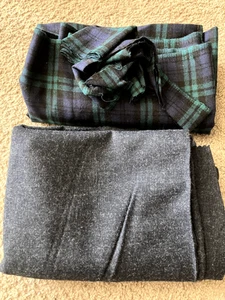High Quality Wool Material - 2 yards of Plaid Unbranded & 3.5 Yds Dark Denim - Picture 1 of 3