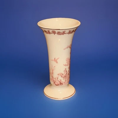 Galo em vaso creme vintage tradicional fazenda vermelho transferência de vaso sanitário - Imagem 1 de 4