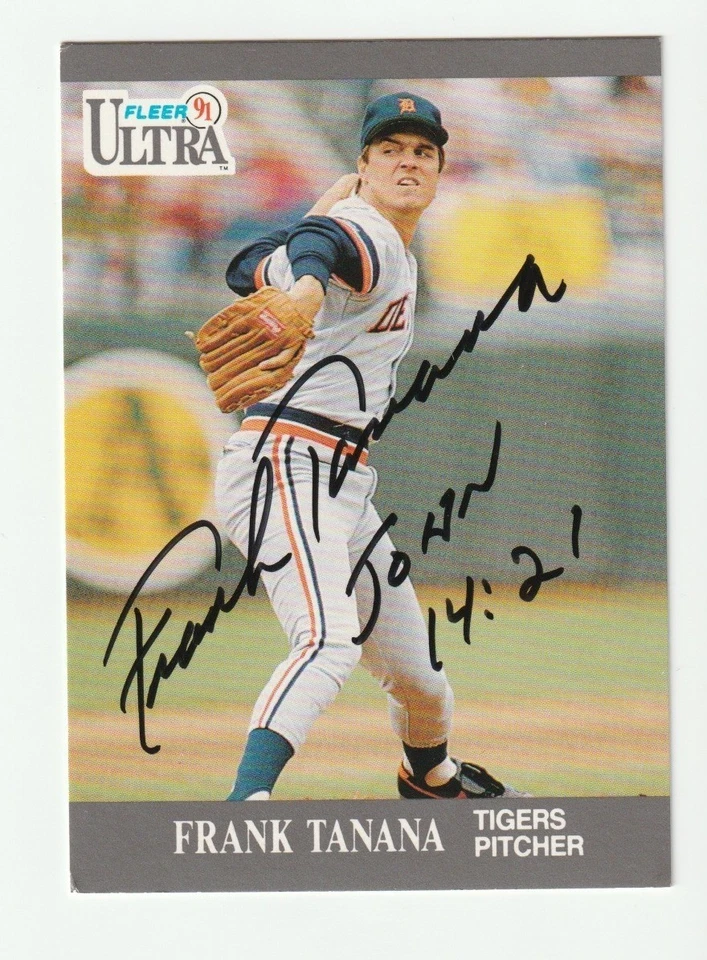 Frank Tanana Signed 1991 Fleer Ultra Card #128 Auto Detroit Tigers Autograph COA - Image 1 of 1