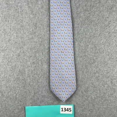 Corbata Battistoni Roma Cuello Seda Azul Dachshund Estampado Completo Italia Foto 1 de 4