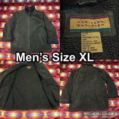 Vintage Northern Explorer Brown Leather Full Zip Jacket Sherpa Lining Men’s XL - Image 1 of 4