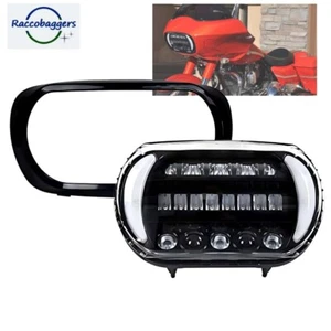 LED Scheinwerfer für Harley Road Glide 2004-2013 mit Abdeckung Blinkerprojektion - Bild 1 von 11
