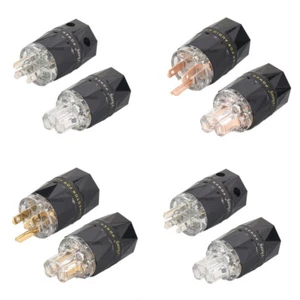 VIBORG Silver/Gold/Rhodium Plated Copper US Male/IEC Female Power Plug HiFi 503 - Picture 1 of 4