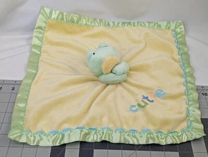 Carters Green Frog Lovey Rattle Plush Yellow Cutie Security Blanket Stuffed Toy - Picture 1 of 6