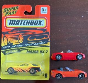 Lot MATCHBOX #8 MAZDA RX7 YELLOW new mazda miata 30th orange Hot wheels 1990 red