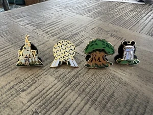 Disney Pin Set Of 4 Mini WDW Four Parks One World Castle Tree Epcot MGM Animal - Picture 1 of 2
