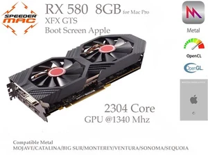  AMD RADEON RX 580 XFX Bootscreen 8GB Ram Mac Pro Mojave/Monterey/Sequoia - Foto 1 di 5