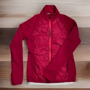 Athleta Full Zip Hybrid Outerwear Jacket With Thumb Holsters Size XS Red - Picture 1 of 6