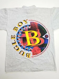 T-shirt grafica Bugle Boy vintage anni 90 punto singolo ragazzo taglia media grigia - Foto 1 di 9