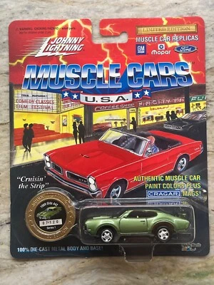 JOHNNY LIGHTING MUSCLE CARS EUA 1994 SÉRIE 1 VERDE 1969 OLDS 442 LE - Imagem 1 de 4
