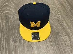Jordan Brand Michigan Wolverines Pro Cap Hat Adult Size: 7 3/4 Blue Fitted - Picture 1 of 4