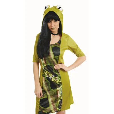 VENDA Fantasia Lady Frog P - XL Feminina Verde Animal Vestido Halloween - Imagem 1 de 4