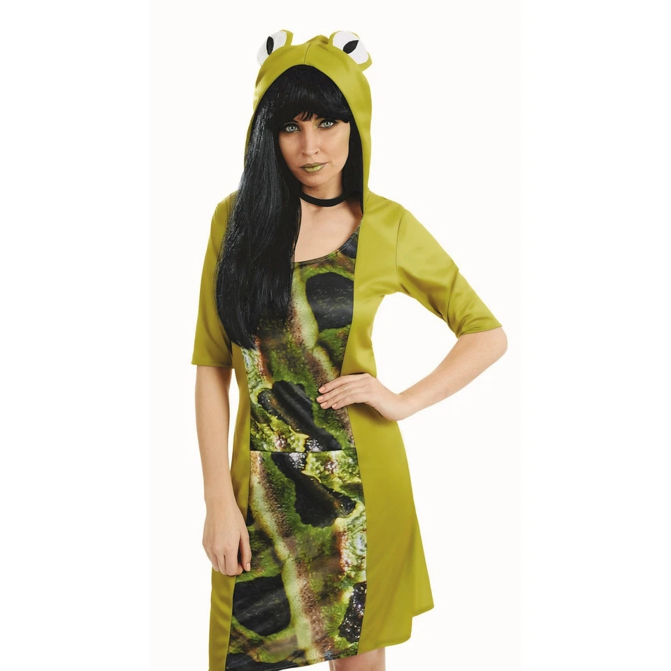 VENTA Disfraz Dama Rana S - XL Mujer Verde Animal Vestido Halloween Foto 1 de 4