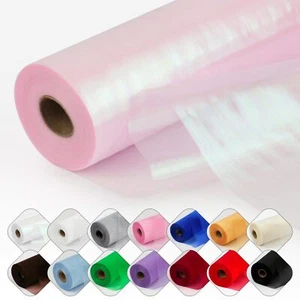Crystal Organza Tulle Fabric 11"x50 Yards Fantasy Pink for DIY Decor Party - Picture 1 of 7