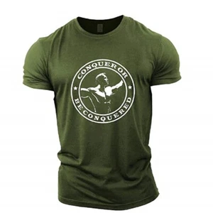 T-shirt bodybuilding casual moda stampa personaggio manica corta top - Foto 1 di 15