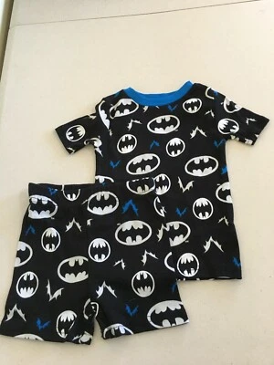 New DC Comics Batman Soft Cotton Pajama Set Short Sleeve Justice League Black - Image 1 of 2
