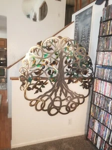Metal Wall Sculpture tree of life home patio Decor living room 48" art USA made  - Picture 1 of 3