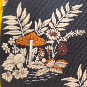 DE COLECCIÓN AÑOS 70 FUNKY HIPPIE ANCHO ~ CORBATA PARA HOMBRE ~ NEGRO MARRÓN TOSTADO ~ HONGOS ~ 57" - Imagen 1 de 5