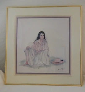Dana Tiger Thinking It All Over SIGNED 1987 Native American Framed Art Print - Picture 1 of 17