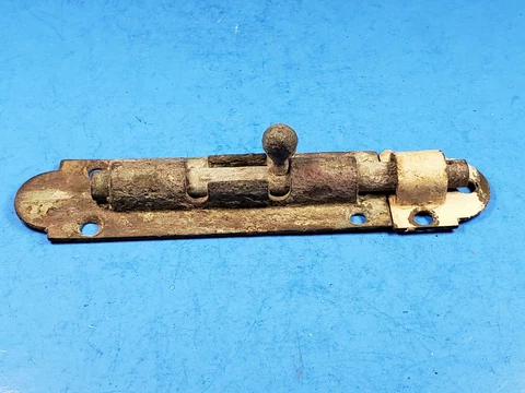 Vintage Sliding Bolt Latch Door Lock 5 1/8" Long Cover