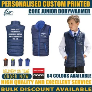 Personalised Custom Result Core Junior Bodywarmer Outdoor School Gifts R234J - Picture 1 of 11