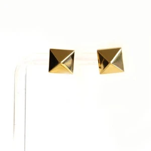 ROBERTO COIN NEW 18K Yellow Gold Obelisco Square Stud Earrings - Picture 1 of 13