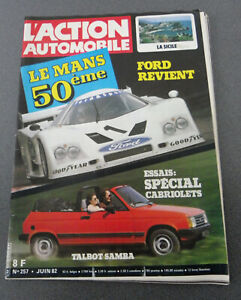 revue L'action automobile N°257 juin 1982 LE MANS 50ème Talbot Samba Fiat Ritmo