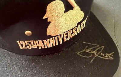 David Justice Autographed New Era 125th Anniversary Hat - Braves Yankees - Image 1 of 4