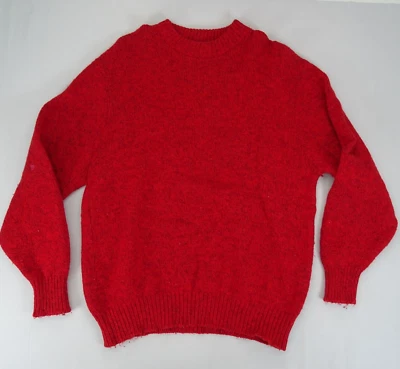 Vintage LL Bean Mens Brick Red Heather Sweater Size L 85% Wool Freeport Maine - Image 1 of 4