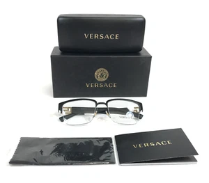 Versace Eyeglasses Frames MOD.1272 1261 Matte Black Square Half Rim 54-19-140 - Picture 1 of 14