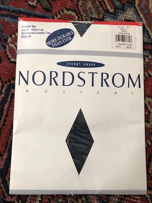 Vintage NORDSTROM Hosiery Pantyhose Navy Lycra Sheer Size C Style 93 - Image 1 of 4