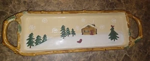 Christmas Platter Cookies Snack Bread Platter St. Nicholas Square Woodland Lodge - Picture 1 of 4